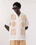 Ivory Embroidered Panel Shirt