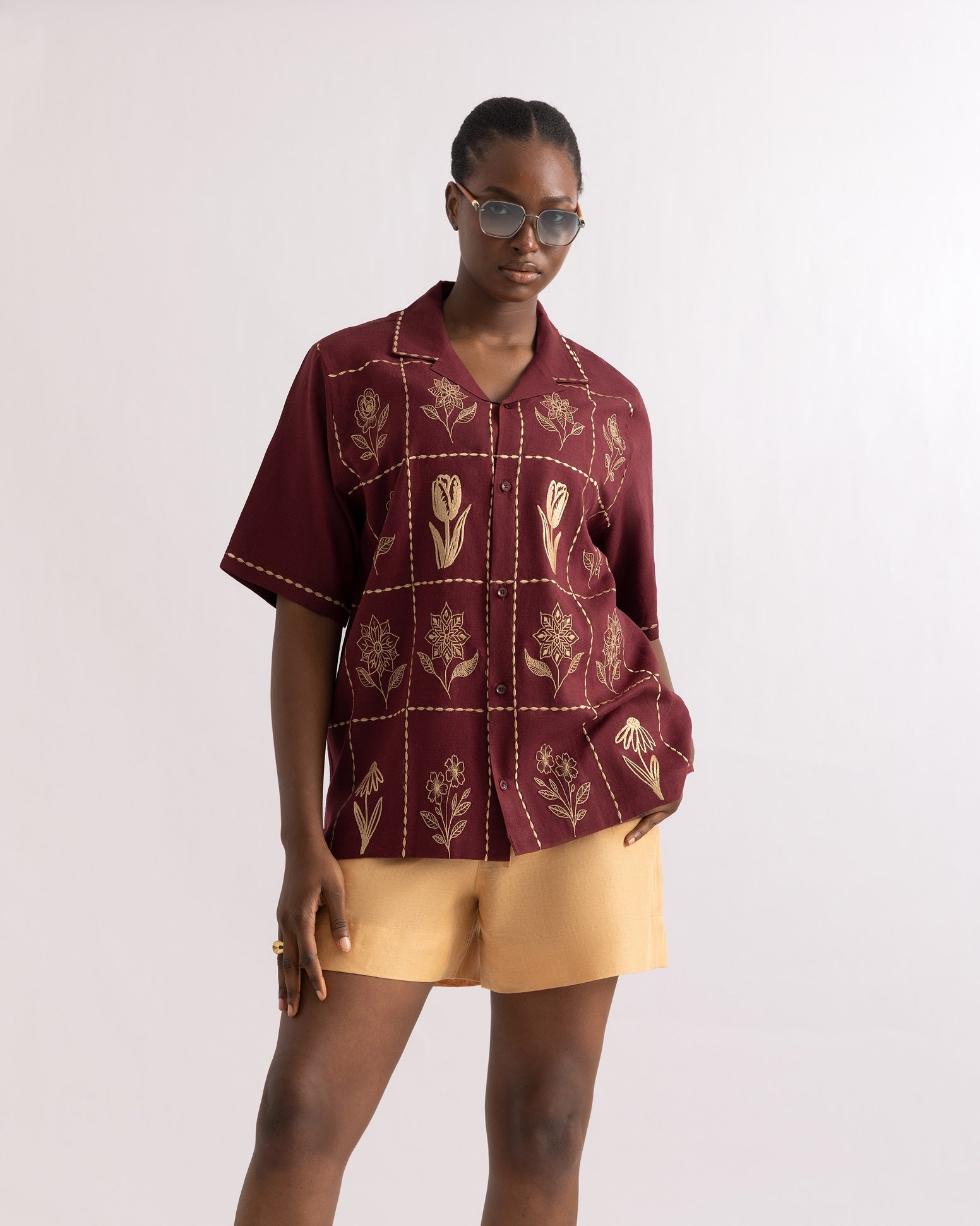AT Burgundy Bloom Shirt