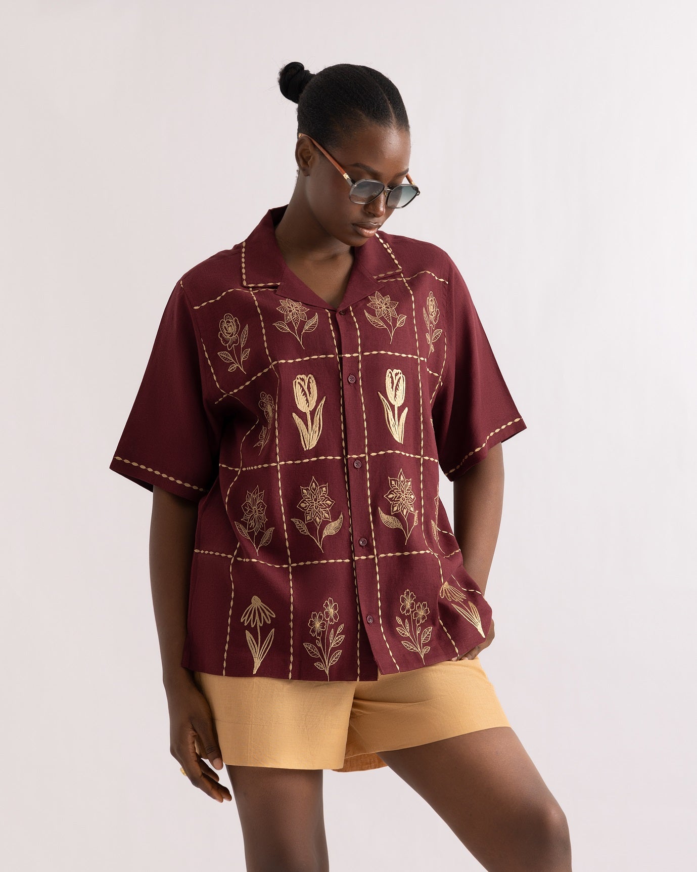 AT Burgundy Bloom Shirt