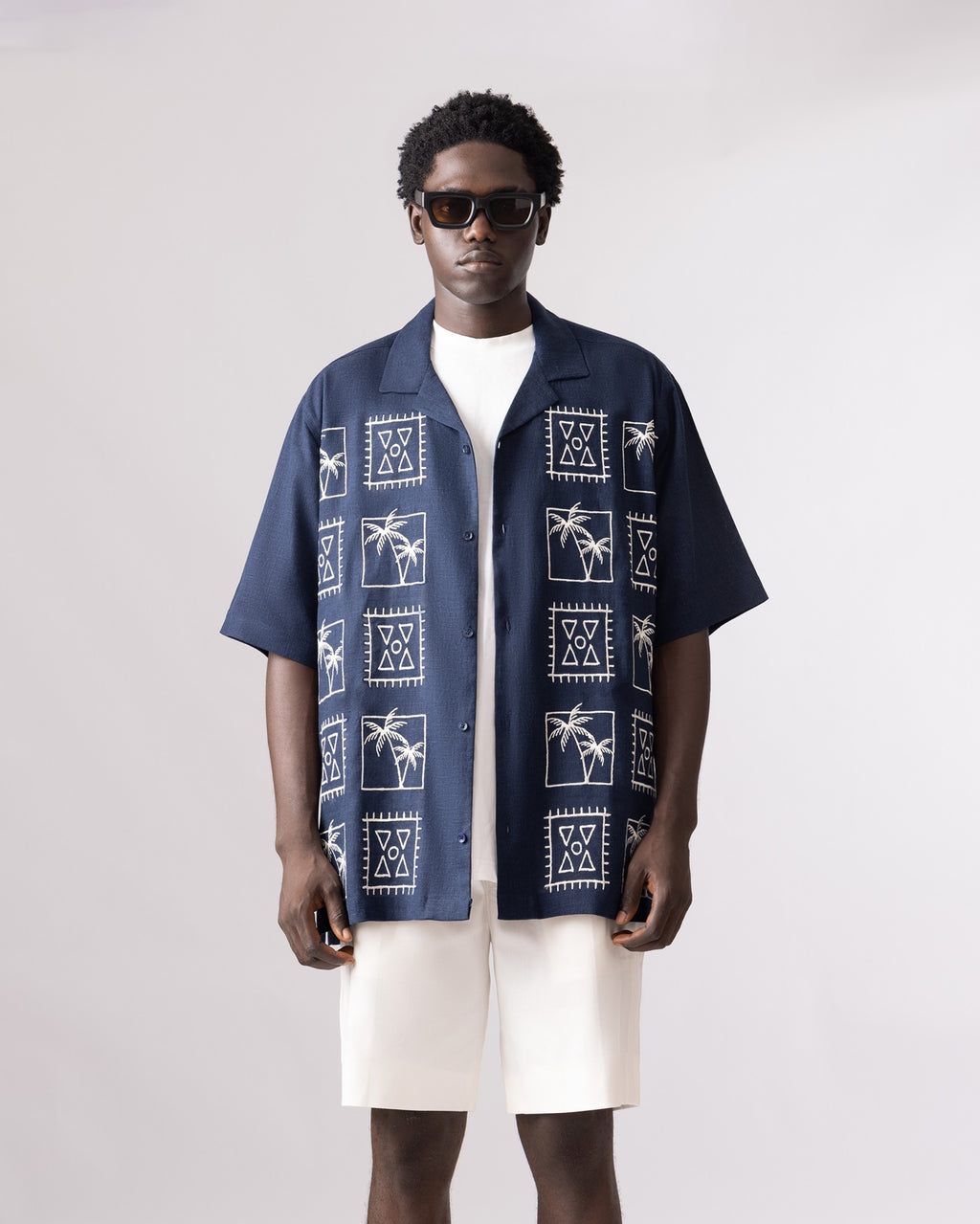 AT Navy Linen Shirt